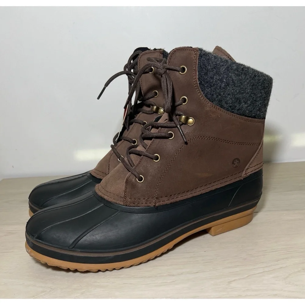NORTHSIDE ELEMENTS Mens Lace Up Dark Brown Braedan Waterproof Boots Sz 13
